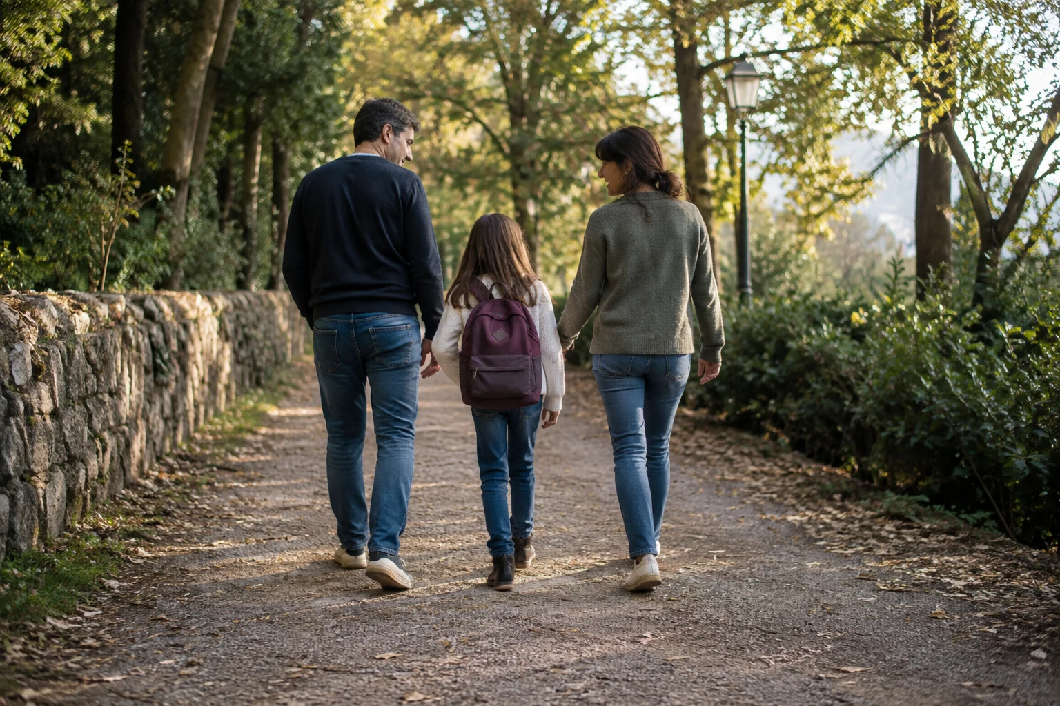 Fotos familiares naturales: una sesión durante un paseo corto