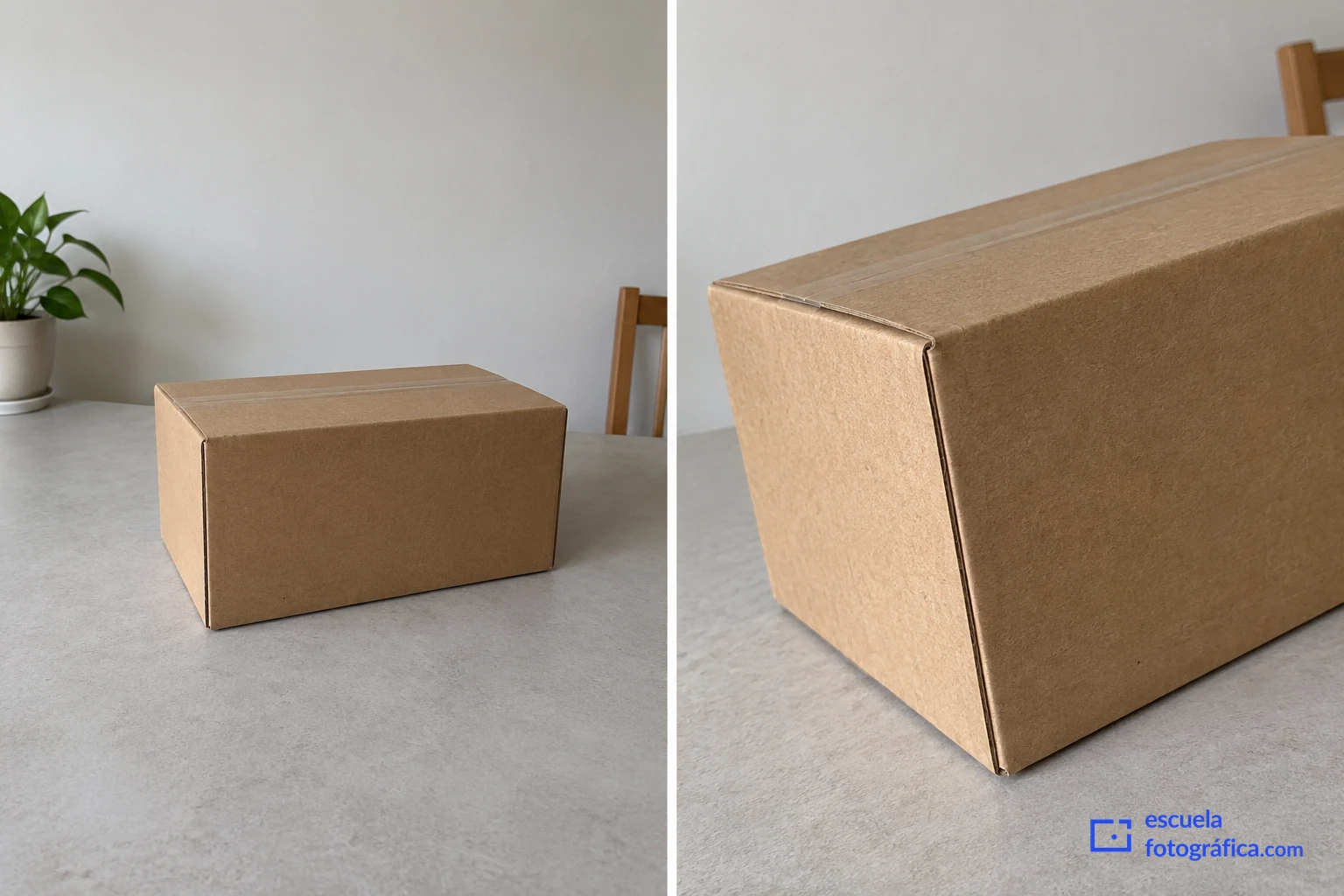 Una caja fotografiada con margen amplio y con un encuadre cerrado junto a sus bordes