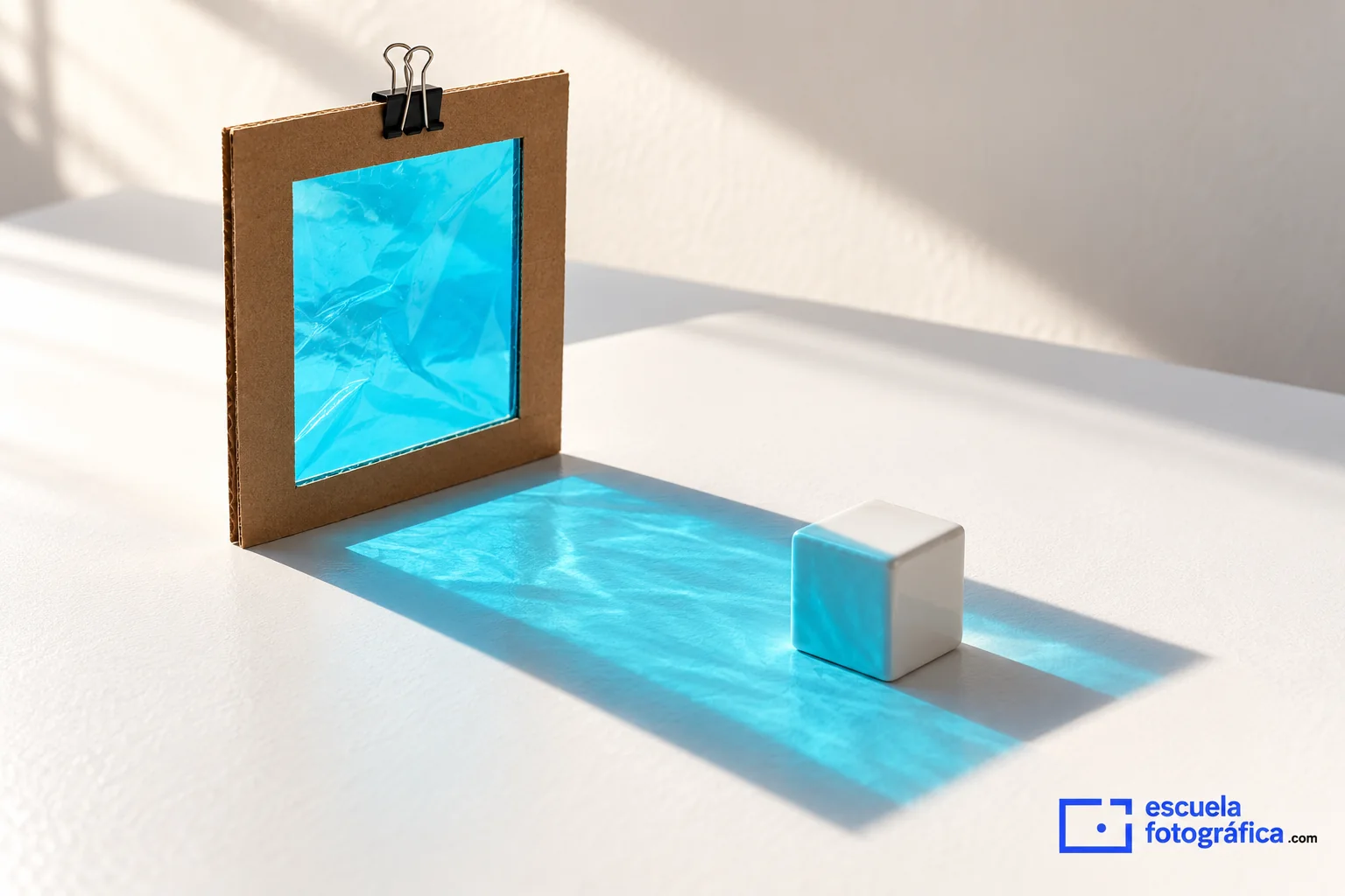 Sombras de colores con celofán: un experimento fotográfico junto a la ventana